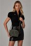 Khaki Leather-Suede Women's Crossbody Bag