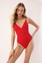 Deep Backless Red Women's Swimsuit - Scarlet