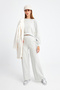 Women's Gray Melange Grass Thessaloniki Fabric Knitted Trousers - 6