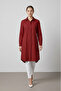 Graz Comfortable Fit Hidden Button Long Sleeve Terikoton Long Women's Shirt & Hijab Shirt - Burgundy - 4