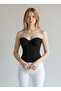 Black Satin Corset Bustier Ready Size