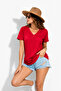 Women's V-Neck Viscose Combed Cotton T-Shirt a Quality - 5