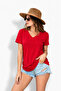 Women's V-Neck Viscose Combed Cotton T-Shirt a Quality - 6