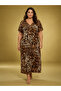 V-Neck Short Sleeve Combed Cotton Dress