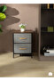 خزانة تخزين مقاس 30x40x53 سم مع درجين من القماش، وسطح من خشب MDF، وإطار حديدي ومقابض سهلة السحب - 7