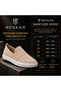 Beige Knitwear High-Sole Laceless Men's Shoes - Anti-Sweat Breathable Comfortable Casual Sports Shoes Kb 114 - 8