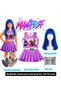 Manifest Mor Skirt Blouse Bottom Top 2-Piece Set Shorts Skirt Set Manifest Zoktayy Blue Wig - Face Stone Set - Manifest Heeled Shoes Party Concert Birthday Beach Wear