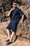 Navy Blue Basic Men's Shorts Set 6729 - 4