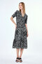 Elastic Waist V-Neck Dress - 2