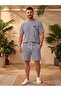 Mooda Omri Fabric Men's Striped T-Shirt Shorts Two-Piece Set