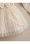 Baby Girl Mevlütlük Dress with Bandana and Lace Newborn Hospital Release Wedding Dress Evening Dress 100% Cotton Mevlitlik 4033 - 3