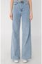 Blue High Waist Lycra Palazzo Jeans Snow Wash Palazzo