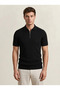 Men's Short Sleeve Half Zipper Ribbed Slim Knitwear T-Shirt