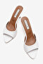 Genuine Leather Aria Women's White Single-Heel Slippers - 3