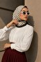 وشاح ناعم بنمط منقط أسود-إكرو مقاس 90x90 سم - 2