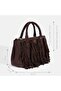 Women's Bitter Brown Tassel Detailed Suede Handbag - 7