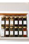 Set of 12 Square Shaped Glass Spice Jars with Metal Gold Lids (48 Labels as a Gift)