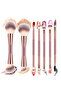 7Pcs Double Ended Makeup Brush Set, Rose Gold Handles, for Face & Eye Cosmetics