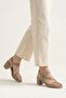 , Women's Genuine Leather Heels Sandals 1611020Z2219 Beige - 2