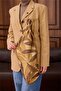 Tivil Pure Silk 11488 - 52 Mustard Yellow Leaf Pattern - 5