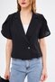 Women's Blackkosiokto Jacket Sleeve Slit Detailed Crop Short Sleeve ARM-24Y001048 - 5