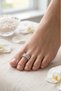 Toe Ring Women's Silver Color Crystal Stone Thin Flexible - Non-Irritating Comfortable Beach Jewelry