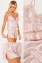 Nooala Women's Powder Lace Detailed Satin Athlete Shorts Set - 2