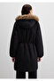 Faux Fur Detailed Black Parka Loose Fit / Relaxed Fit 1110786-900 - 6