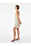 Slim Fit Back Detailed Polka Dot Draped V-Neck Sleeveless Mini Tulle Dress - 2