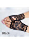Black Lace Fingerless Short Gloves (5263) - 3