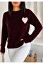 Heart Patterned Beard Knitwear Soft Sweater - 5