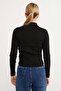 Ribbed Polo Neck Half Button Knit Sweater - 8