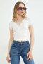 Lace Double-Breasted Collar Tie-Down Blouse - 5