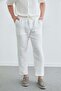 Elastic Waist Muslin Fabric Trousers - 2