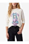 Cotton Printed Ecru Girls' Long Sleeve T-Shirt 6Wkg10030Ak - 3