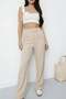 Lycra Velcro Closure Pocket Palazzo Pants - 3