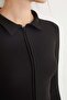 Double Zipper Polo Collar Blouse - 4