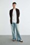 Ribbed Zippered High Collar Cardigan - 4