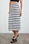 Striped Knitwear Skirt with Elastic Waist - 2