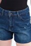 Buttoned Denim Shorts Ş1079 - 3