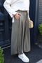 Women's Modal Cupra Elastic Waist Adjustable Lace-Up Wide Leg Loose Trousers 3207 Khaki - Special Series - 4