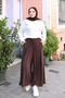 Women's Modal Cupra Elastic Waist Adjustable Lace-Up Wide Leg Loose Trousers 3207 Mink - Special Series - 5