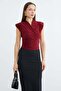 Shoulder Shoulder Pad Piece Double-Breasted Collar Blouse
