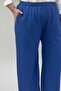 69015 Large Size Nora Pants with Wide Legs and Elastic Waist - Indigo - 2