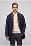 Ds Damat Regular Fit Navy Blue Plain Coat