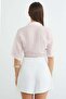 Striped Jacquard Tie Crop Shirt - 8