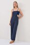 Crepe Fabric Rope Strap Jumpsuit