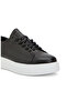 Siyah Kadın Deri Sneaker - 6