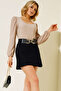 Women's Long Sleeve Knitted Blouse 1418 - Biscuit - 2