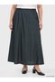 Alita City Lcw Grace Black Denim Straight Long Women's Jean Skirt with a Difference - 2